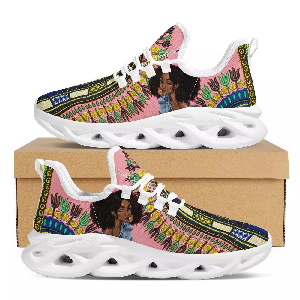 African Indigenous Tribal Ladies Flat Shoes Fashion Casual Print Sneakers Classic Lightweight Lace Up Girls Pattern Jogging Shoe