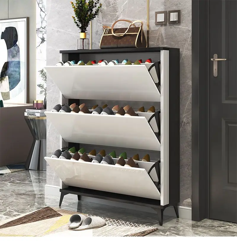 Custom Italian-style Shoe Cabinet, Large-capacity Folding Entrance Cabinet Outside The Home Door, And Modern Shoe Rack For Stora