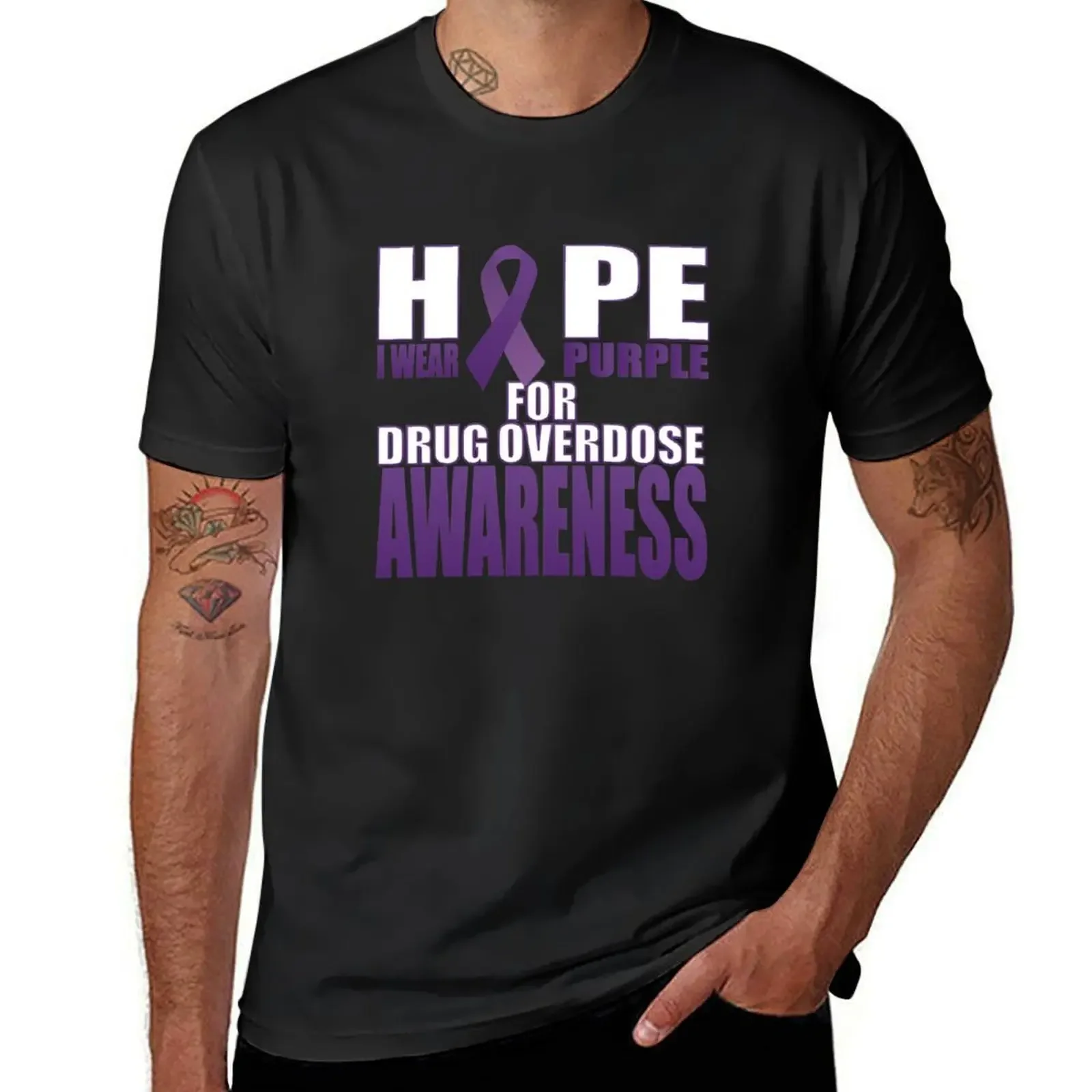 

Drug Overdose Awareness Day Gifts T-Shirt sweat hippie clothes plus size clothes t shirt for men