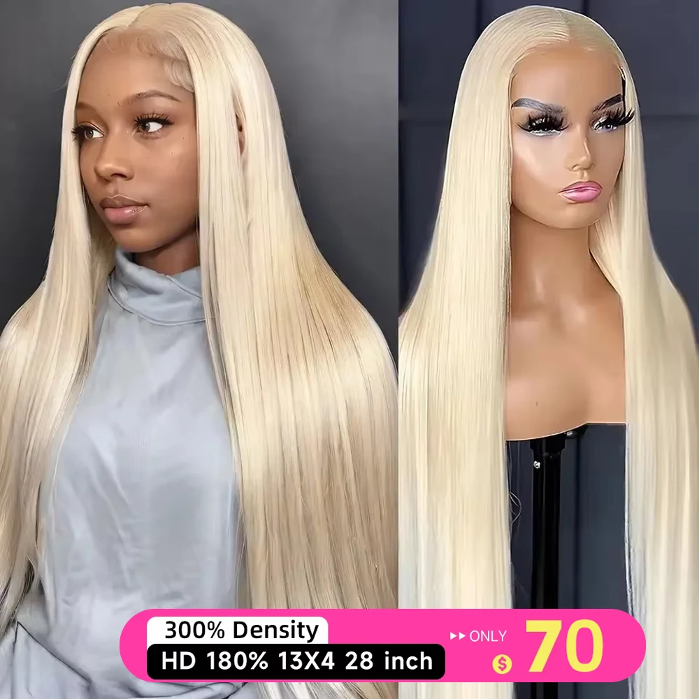 250 300 Density Straight Blonde 613 Lace Frontal Wig 13x6 Brazilian Human Hair Wigs for Women 38inch 13x4 Lace Front Colored Wig