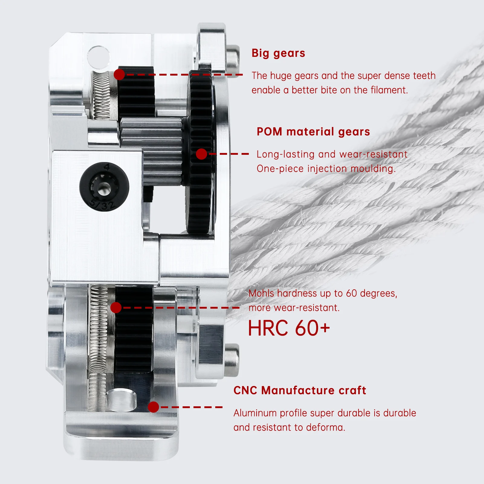 Haldis 3d Printer Accessories All Metal Aluminum Parts High Quality Hardened Steel HGX-LITE-extruder Reduction Gear Extruder