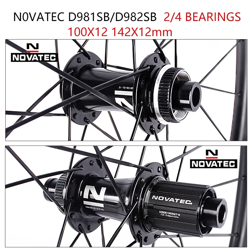 Novatec Road Bike Wheeset Ultra-light Carbon Fiber 700C D981