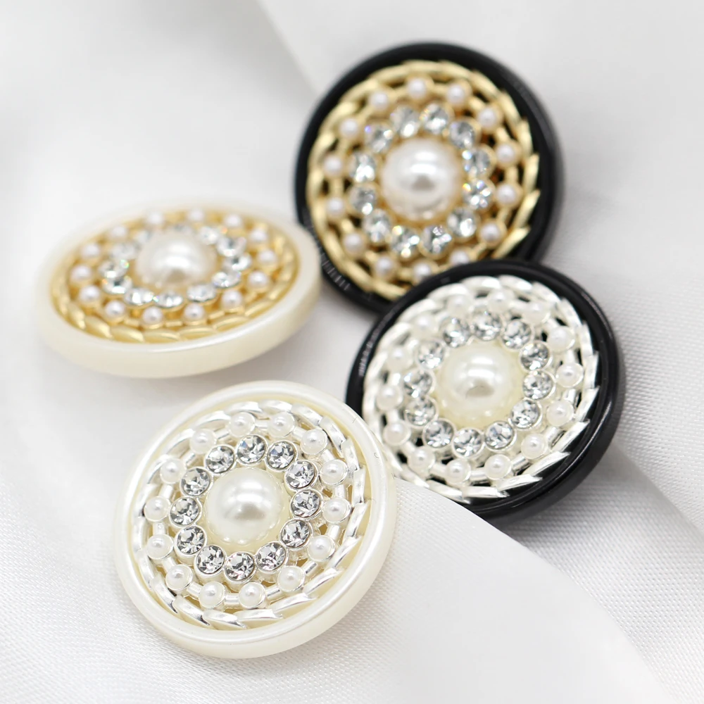 HENGC Elegant Jewelry Resin Shank Buttons For Sewing Retro Women Jacket Coat Suit Handmade Decorations DIY Accessories Wholesale