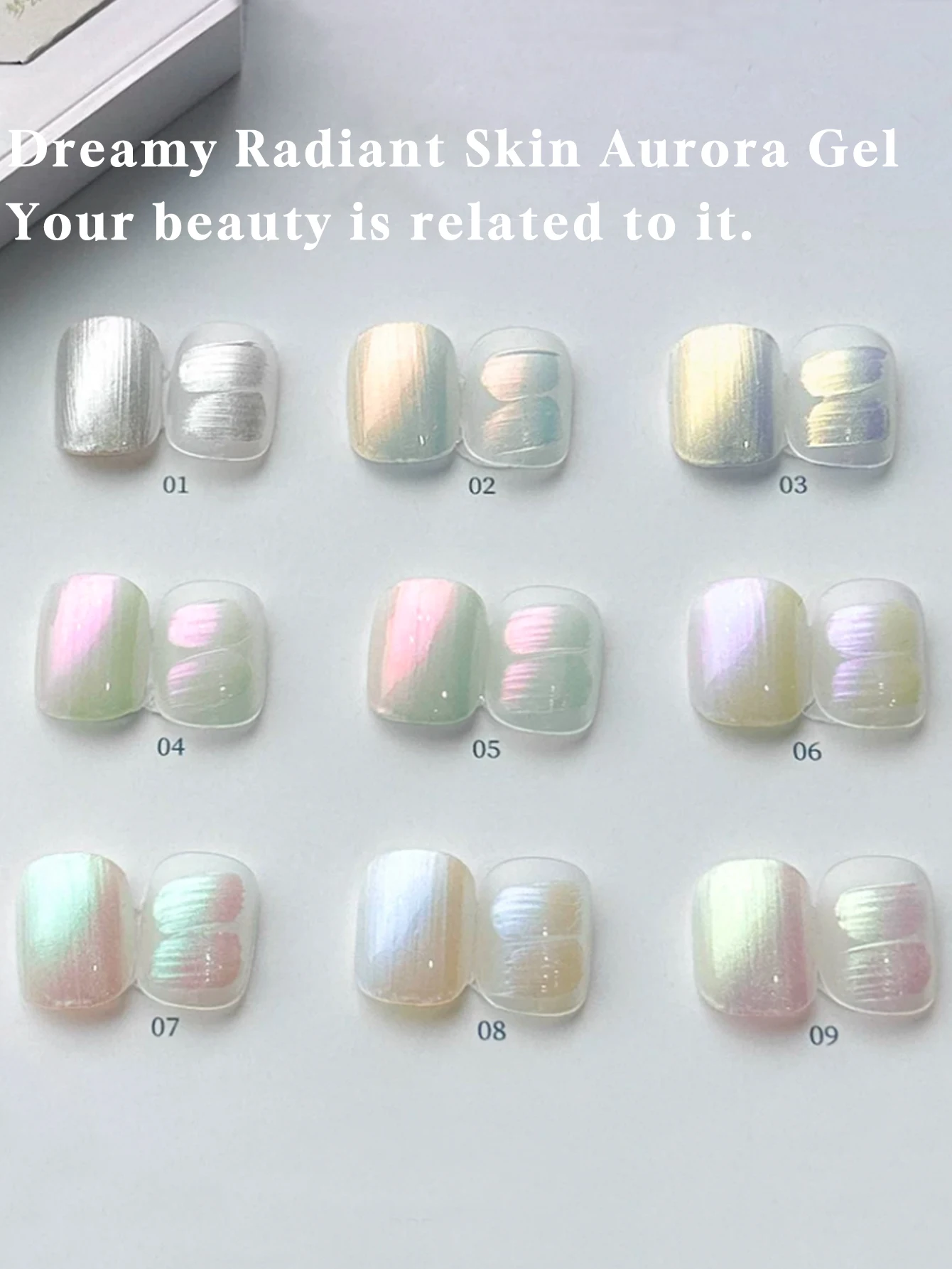 1/9개 2025 신상 네일 살롱 세트 드리미 텍스처 실크 오로라 펄센트 밀키 화이트 펄 쉘 젤 네일 폴리쉬 젤