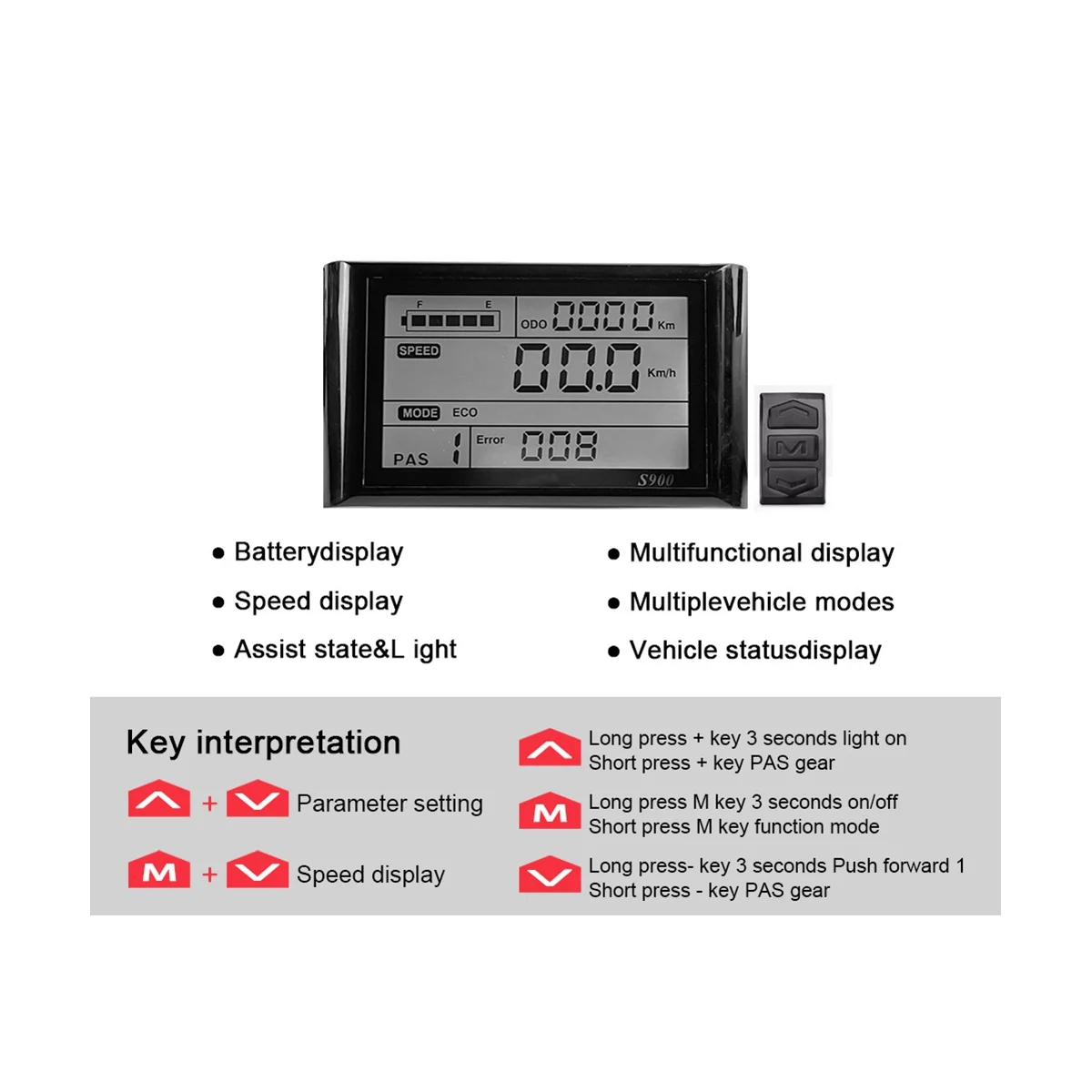 For 48V-72V 1000W-3000W Motor Electric Bike Motor Controller Kit with S900 LCD Display Electric Bicycle Accessories