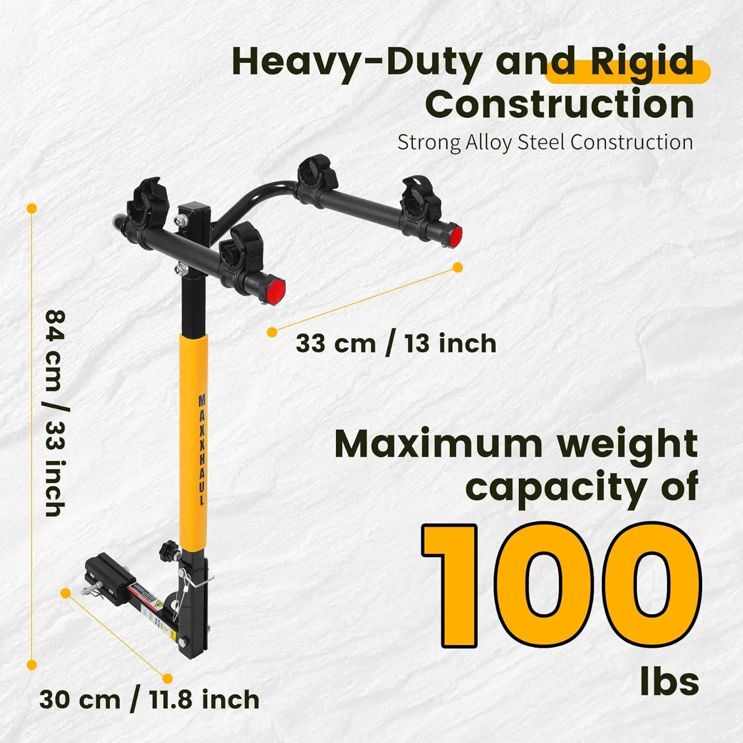 2-Bike Hitch Mount Rack for Cars, Trucks, SUVs, Minivans - 100 lb Capacity