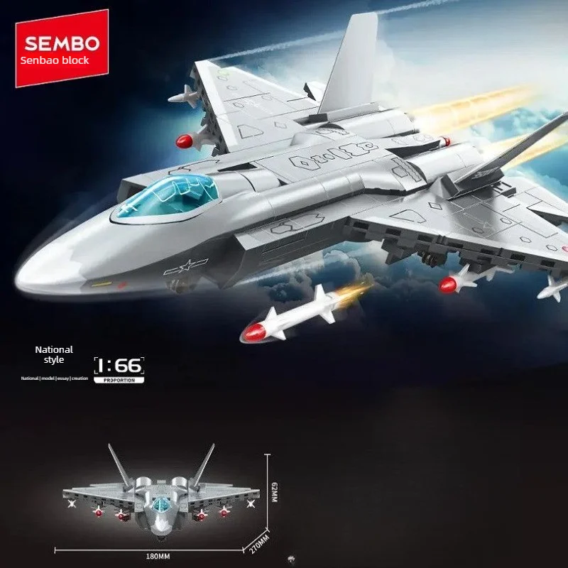 

New Arrival SEMBO J35 Fighter Jet Blocks, 1:66 Scale Military Plane Model, Educational Bricks Gift for Kids
