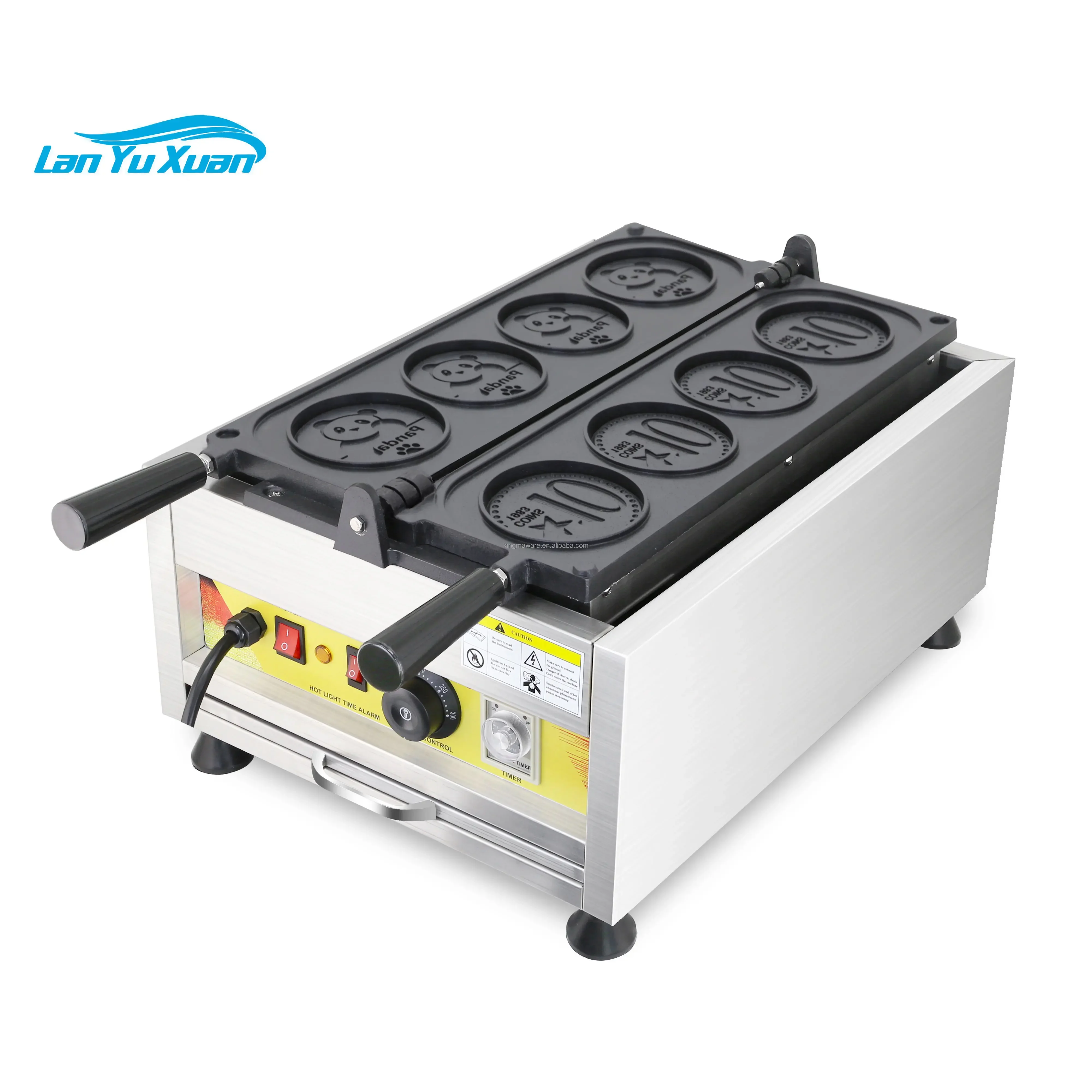 Commerical New coming 4pcs coin waffle maker machine round shape waffle machine Suitable for snack equipment