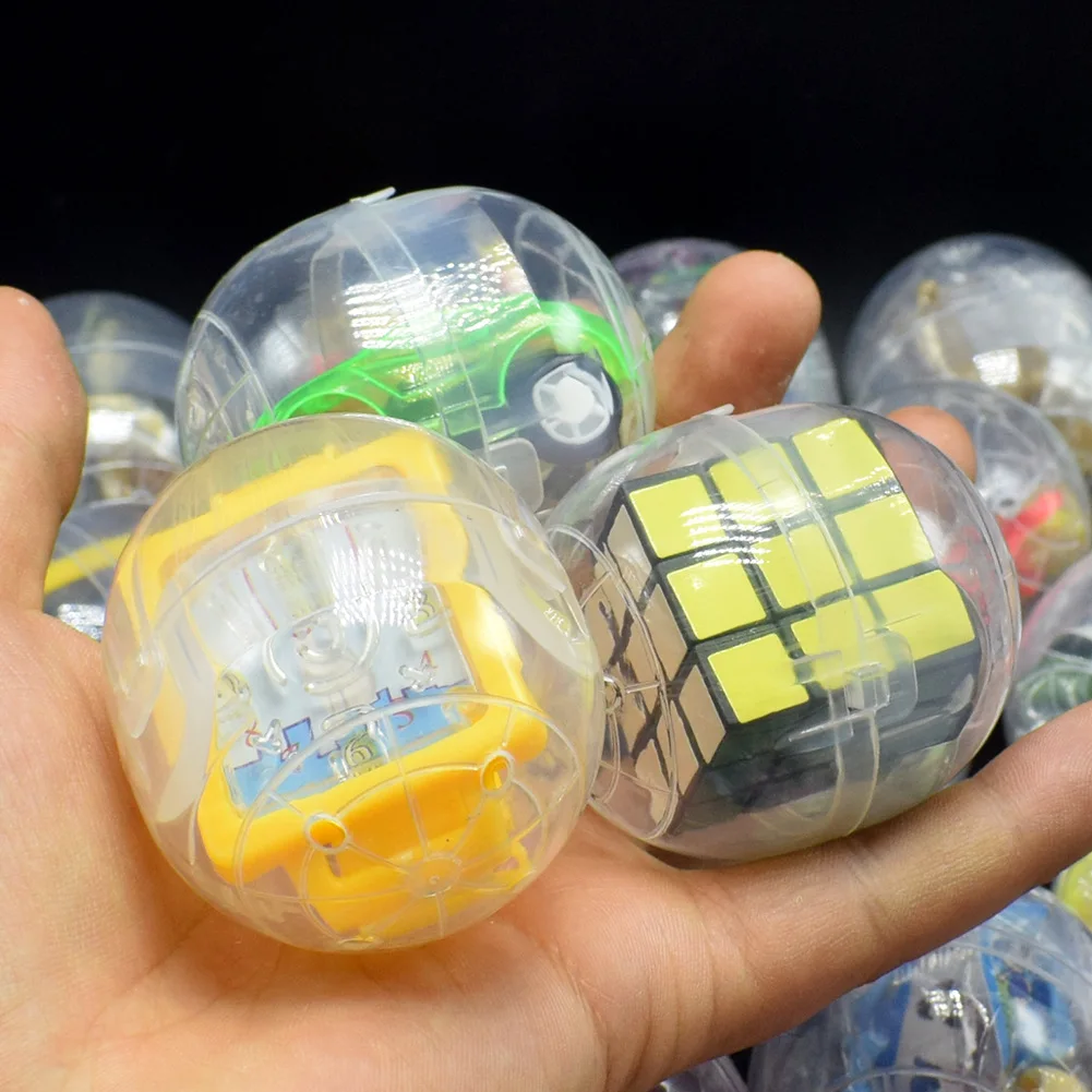 6pcs Gacha Mixed Doll Toy Ball Transparent Capsule Surprise Egg Model Puppets Toys for Gift Game Machine 47X55mm