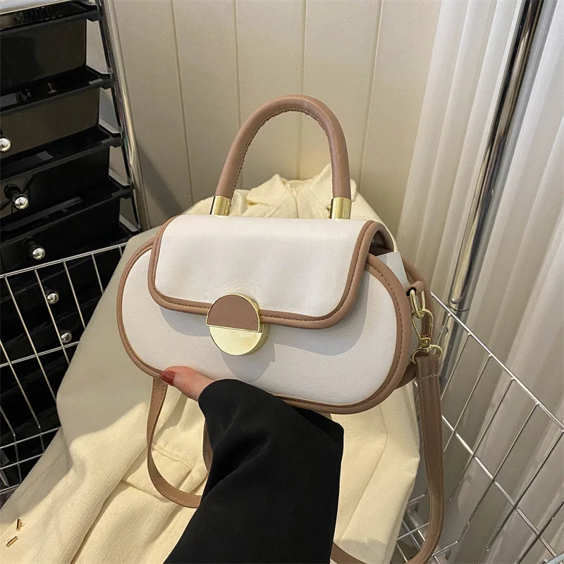 

Korean Style Shoulder Bags Small Square Bag Lady New Splicing Colors Fashion Trend Leisure Versatile Crossbody Bags Handheld Bag