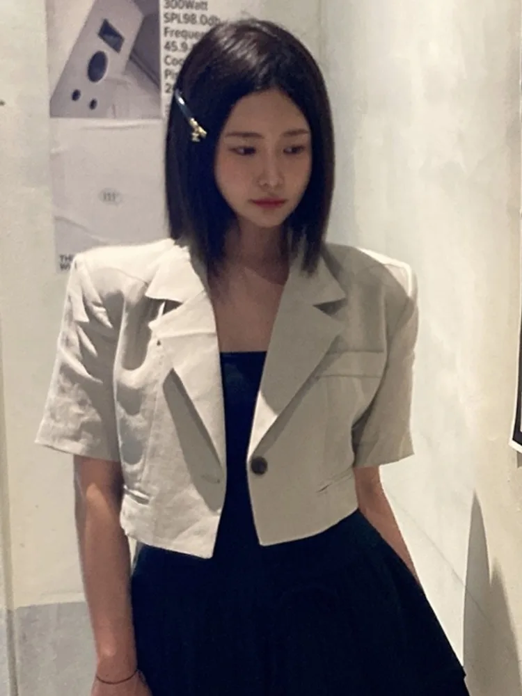 Chic Summer ort irt Jaet Cintura da donna con risvolto con risvolto e un bottone Design versatile Colore puro Origine cinese