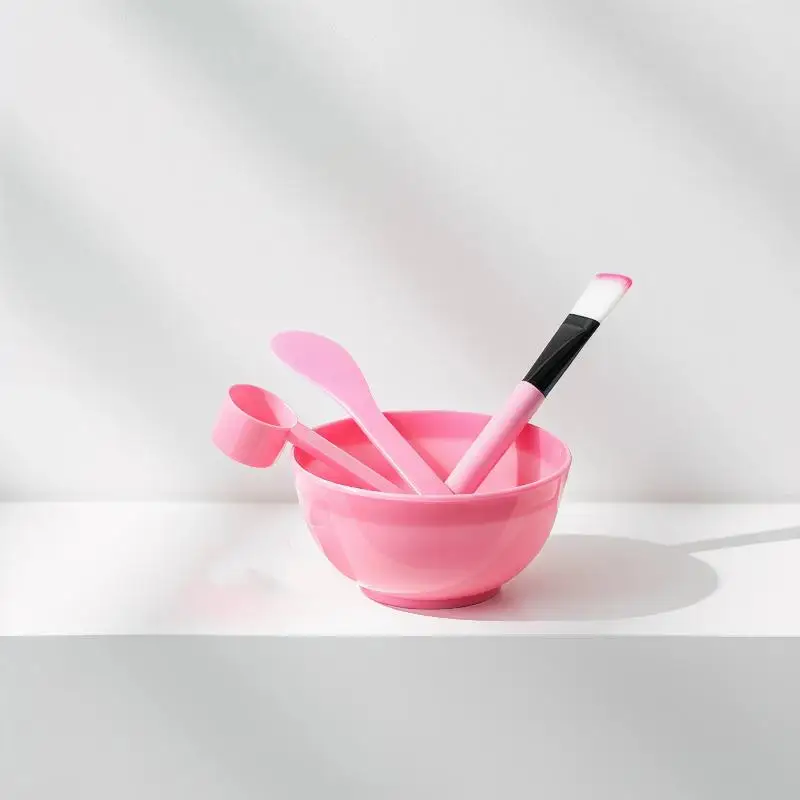 Silicone DIY Face Mask Mixing Set 4Pcs Bowl Stick Spatula Soft Brush for Personal Facial Beauty Care