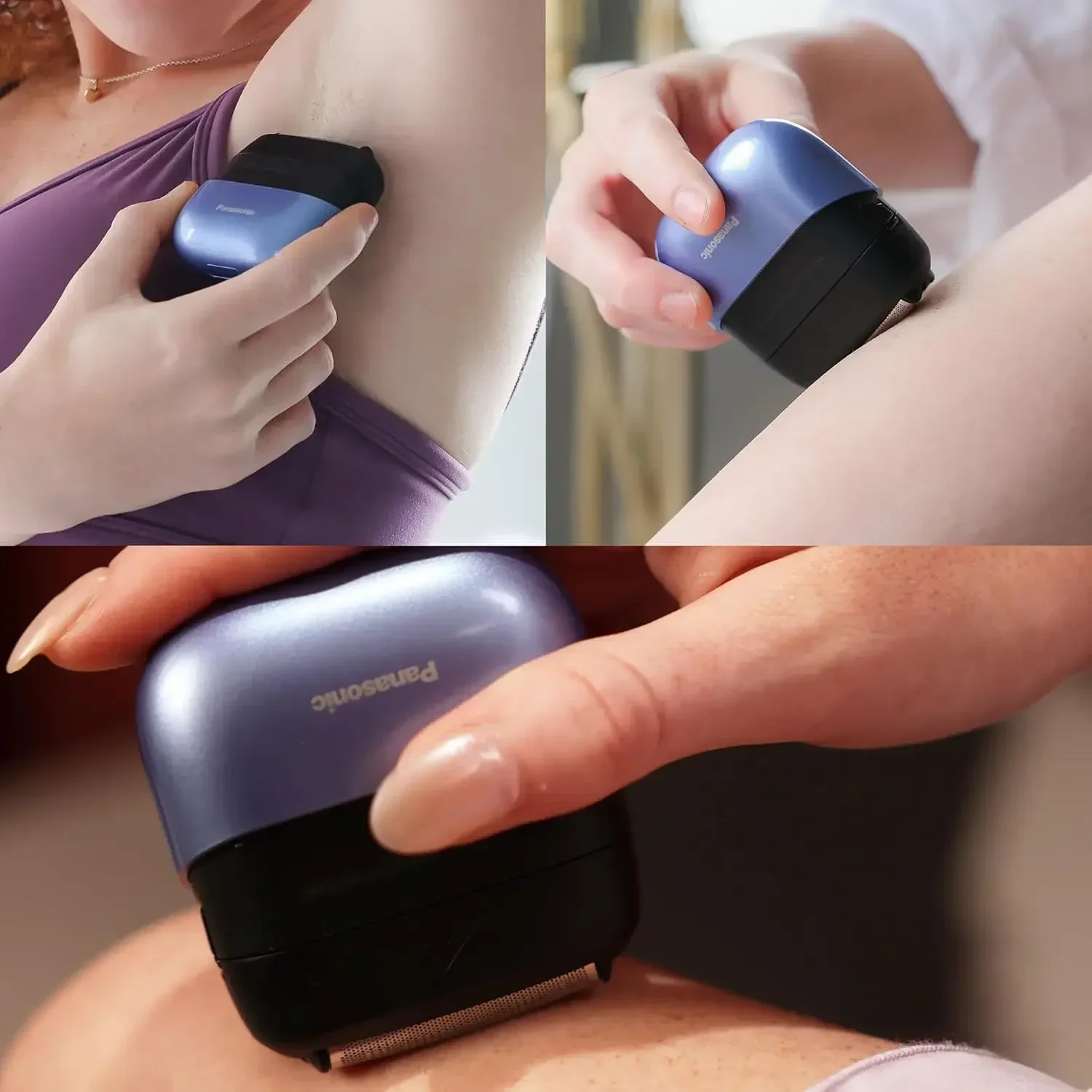 ماكينة حلاقة يمين للسفر من باناسونيك للنساء، ماكينة حلاقة كهربائية محمولة مع شحن USB-C، نظام قطع 3 شفرات للجفاف/الرطب