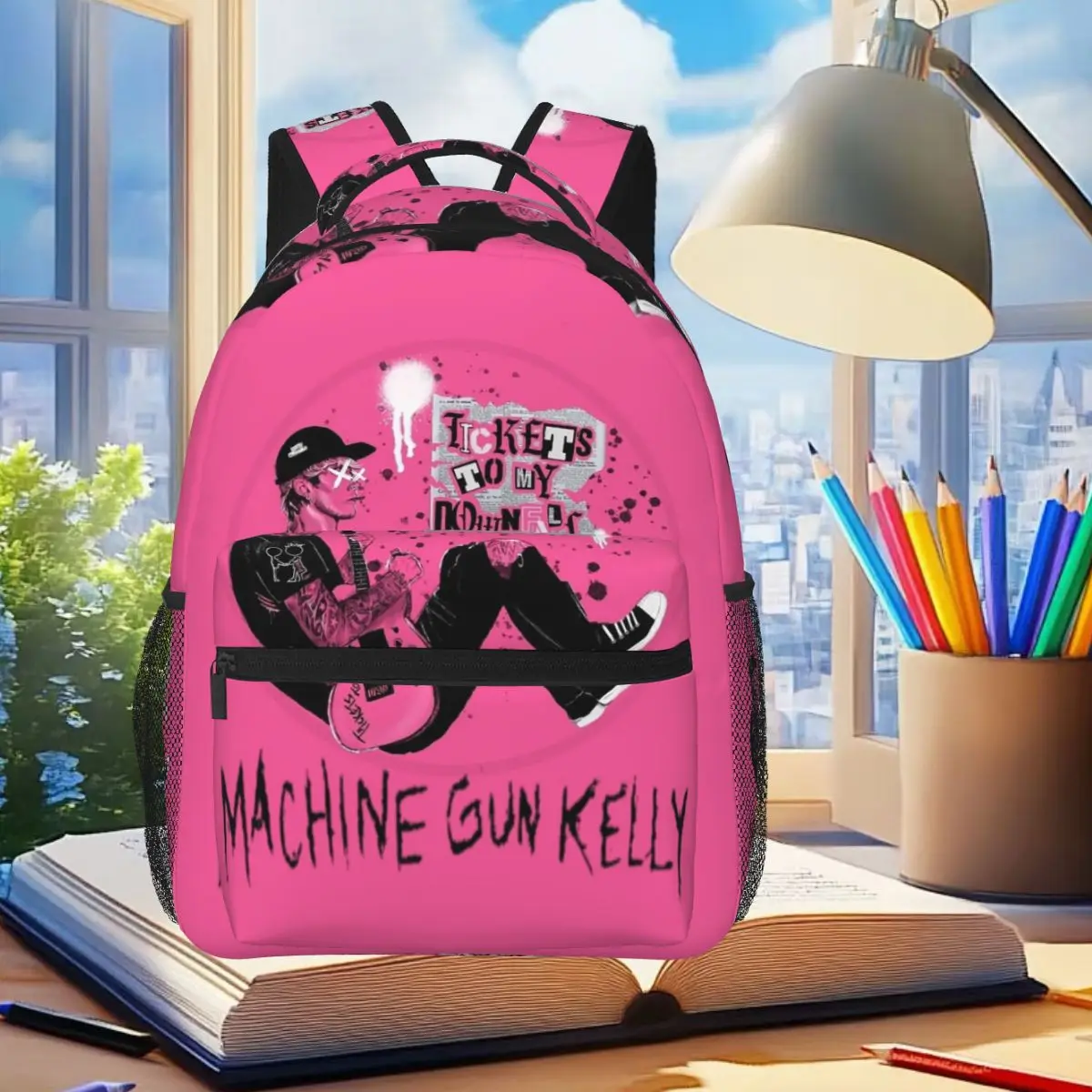 Rapper MGK Lost Americana Tour Backpack Student Boys Girls BookBag Kids School Bag Computer Shoulder Bags for Men Women