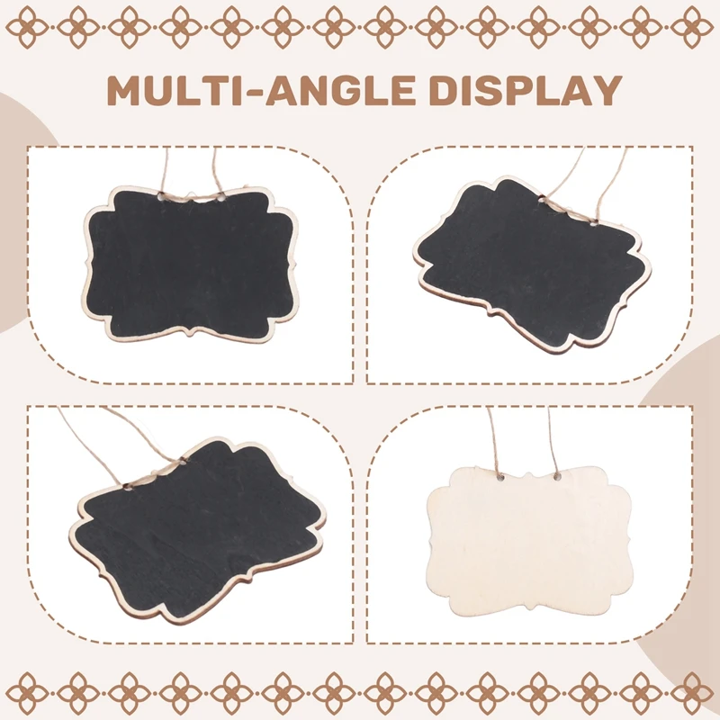 NEW-36Pcs Mini Chalkboards Signs, Hanging Wooden Chalkboard Tags, Double-Sided Message Board With Hanging String