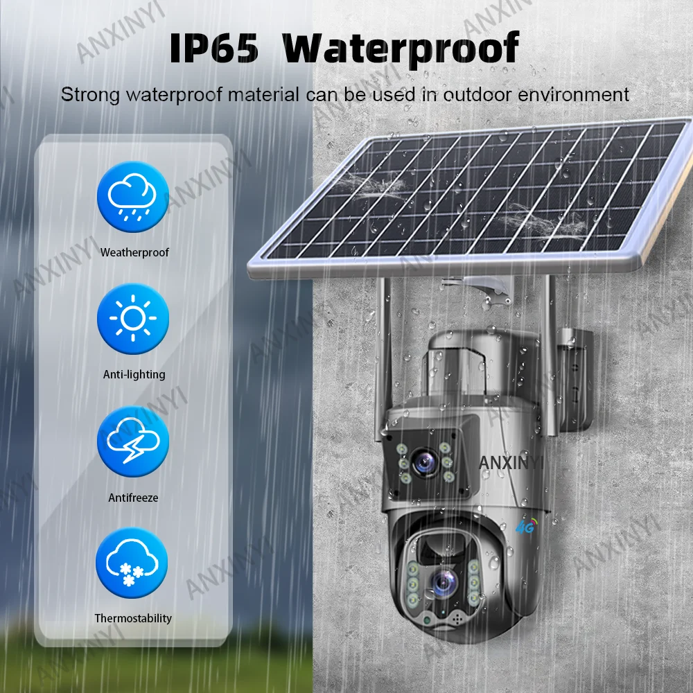 4K 8MP Eseecloud sans fil WiFi/4G carte Sim double objectif Vision nocturne solaire alimenté caméra de sécurité CCTV extérieure