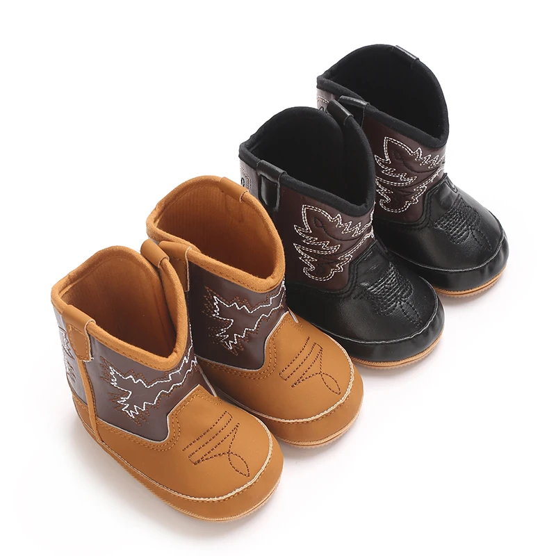 Modische und beliebte Gummischuhe für Babys, Western-Denim-Mittelsohlenstiefel, warme und rutschfeste Freizeitschuhe für Herbst und Winter – Detail 3