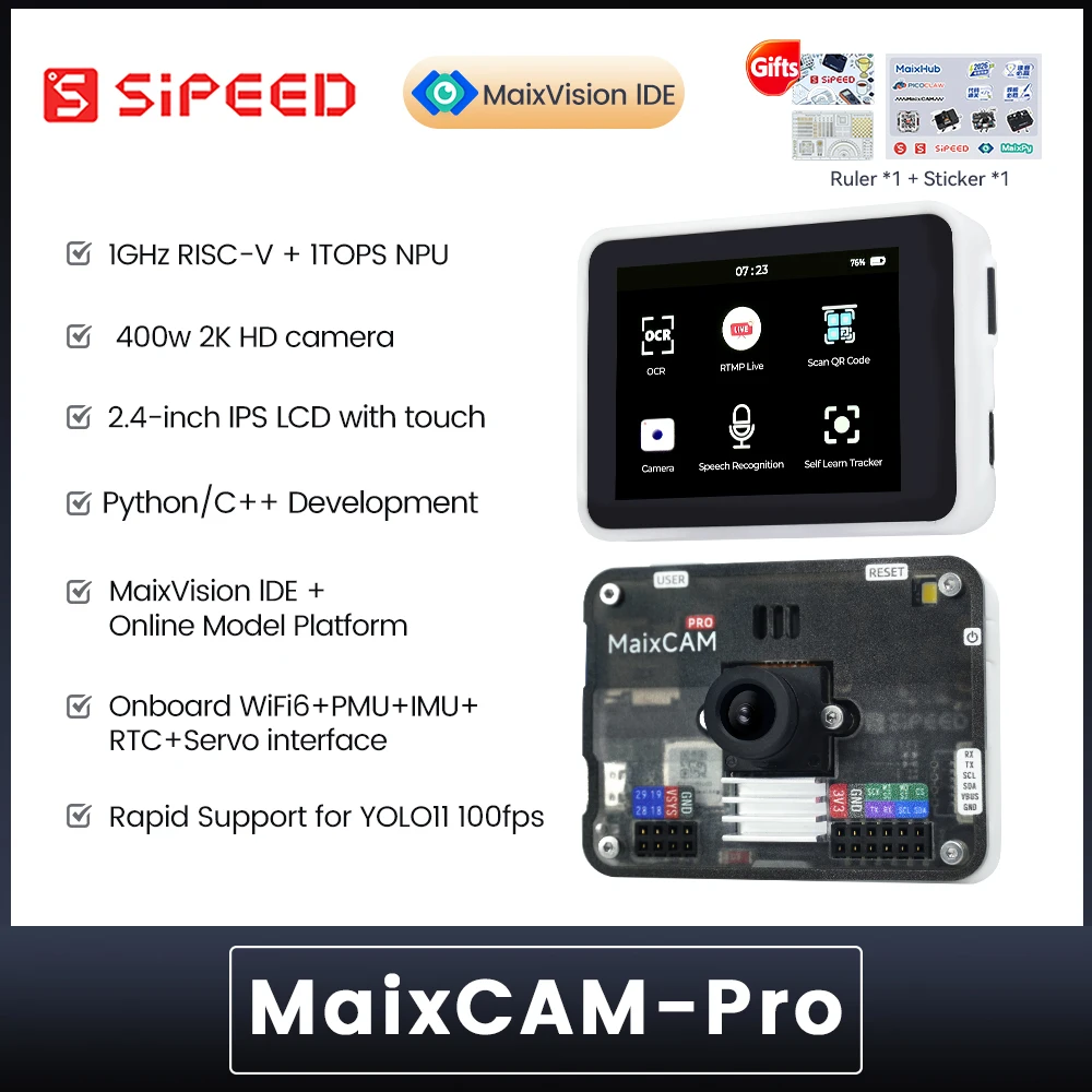 Sipeed MaixCAM Pro AI Development Board NPU Vision Camera lmage Processing Audio Yolo Contest