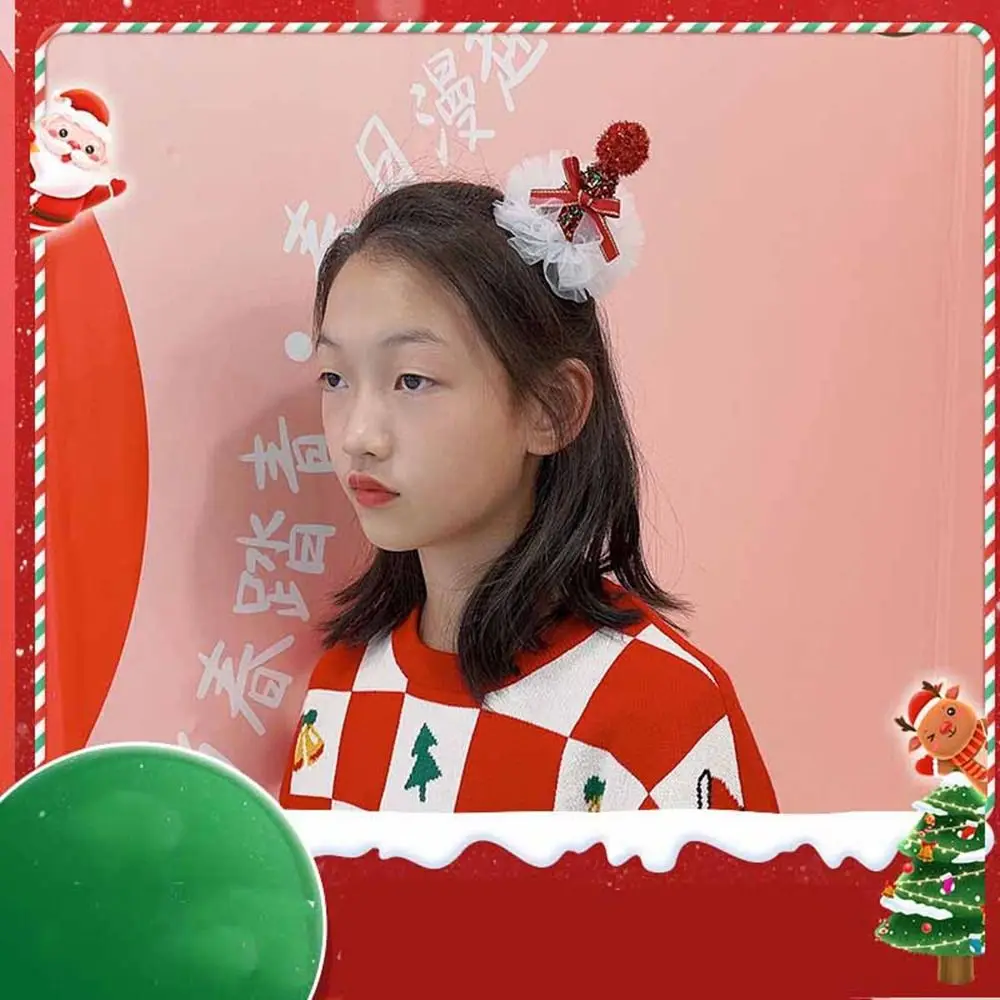 Merry Christmas Decor Snowflake Christmas Costume Dress Up Christmas Hat Hairpin Korean Hair Accessories Children Hair Clip