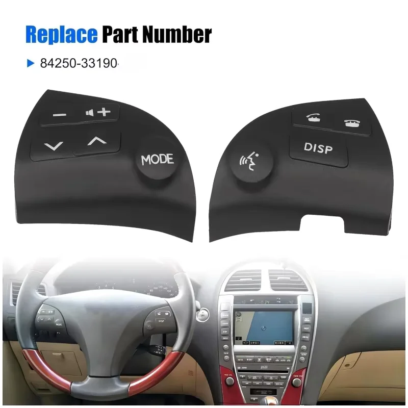 2pcs Steering Wheel Control Button Cover  84250-33190 Fit for Lexus ES350 2006-2012