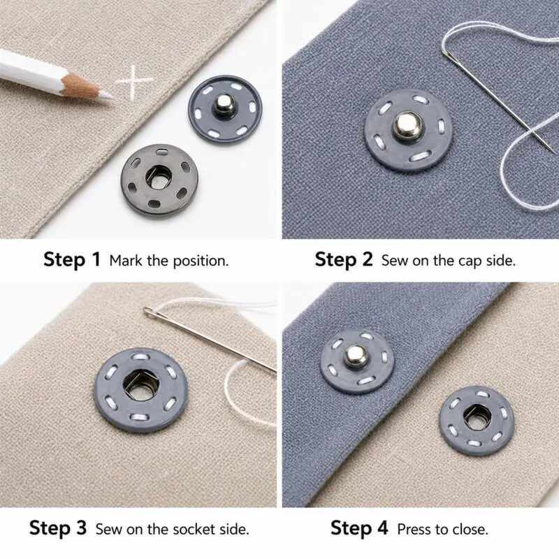 10~21mm Metall-Druckknöpfe Bunte Unsichtbare Druckknöpfe Kleidungszubehör Näh-Einpressknöpfe – Detail 4