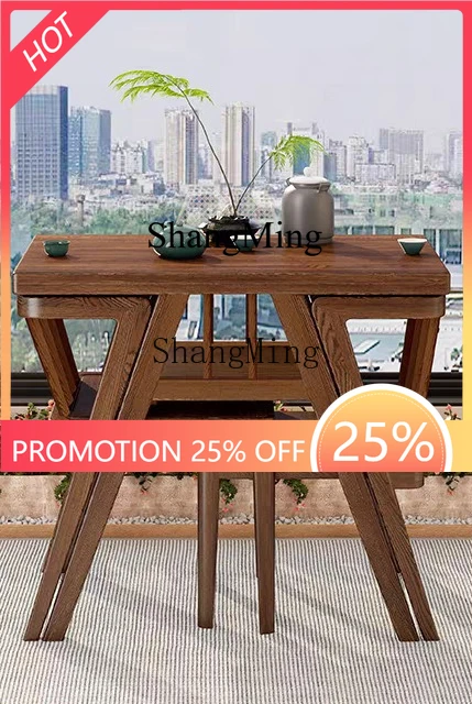 CL one table and two chairs solid wood three-piece set living room home imported leisure tea combination