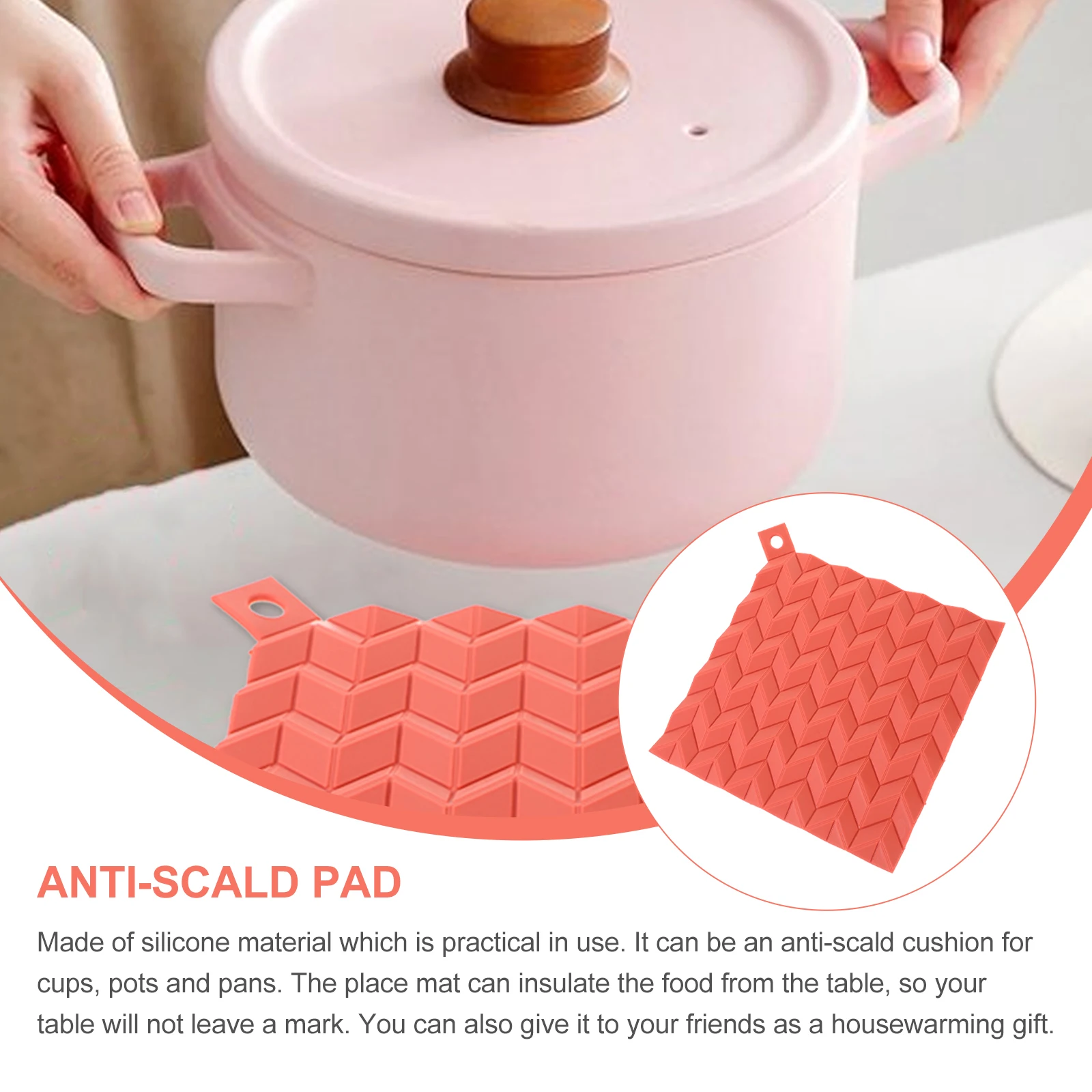 

Silicone Hot Dish Mat Non-Slip Heat Resistant Kitchen Countertop Pot Pad Wave Style Trivets For Pans Wok Reusable Table