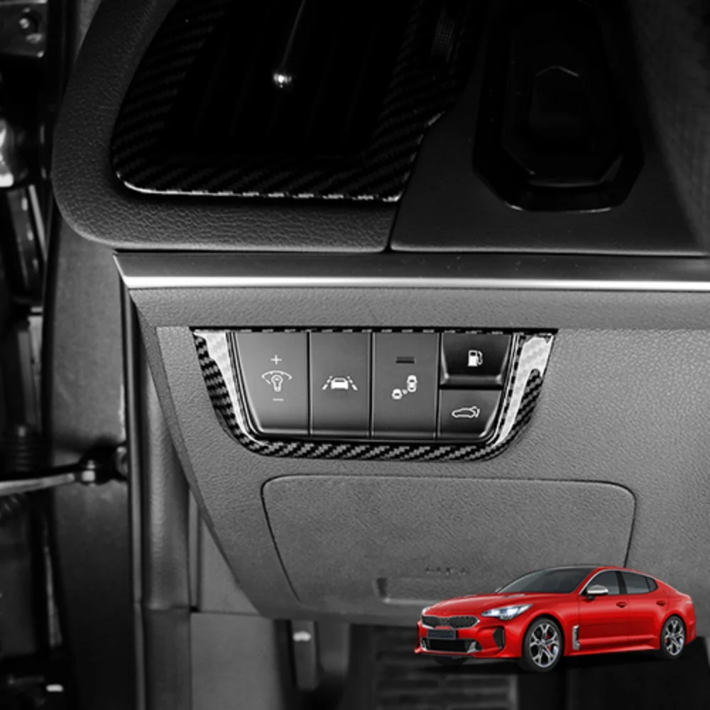 1-自動車インテリアアクセサリー起亜スティンガー-2018-2023-lhd-rhd-abs-ヘッドライト調整スイッチパネルフレーム保護カバー