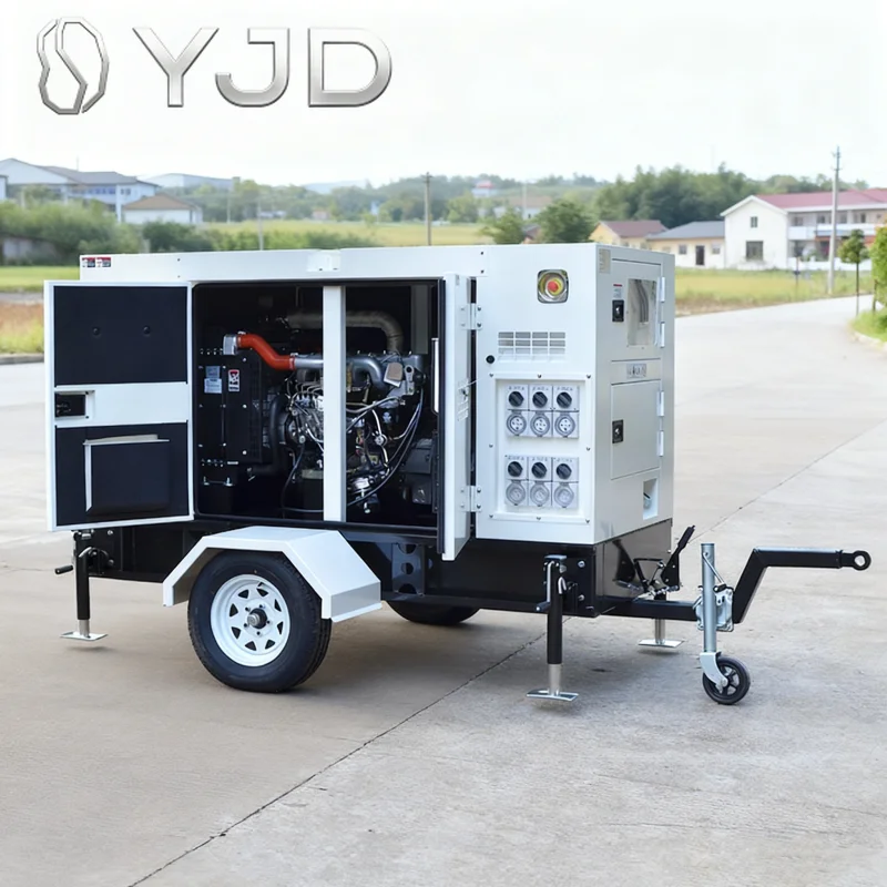 DYJD Mobile Super Silent Diesel Power Generator 30kva-50kva 25kw-50kw Trailer Type with ATS Wheels Canopy