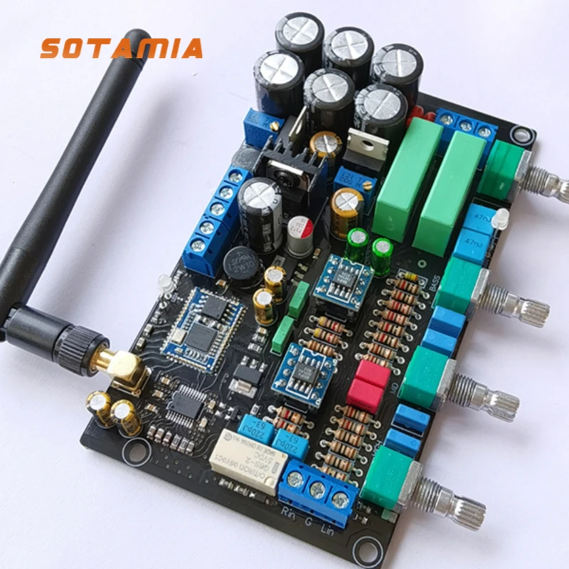 SOTAMIA QCC5215 Bluetooth 5.1 Lossless Decoding LDAC OPA2604 Op Amp Bluetooth Aptx HD Audio Pre Amplifier Tone Board AUX Input