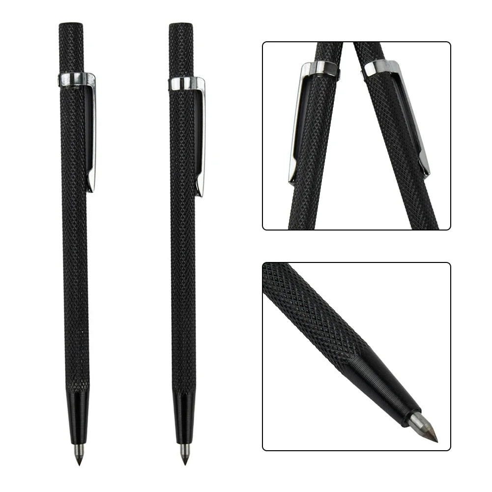 For Iron Sheets Tools Workshop Equipment Cutting Pen Metal Tile Cutting Pen Tungsten Carbide Tip 2PCS Black Lettering Pen