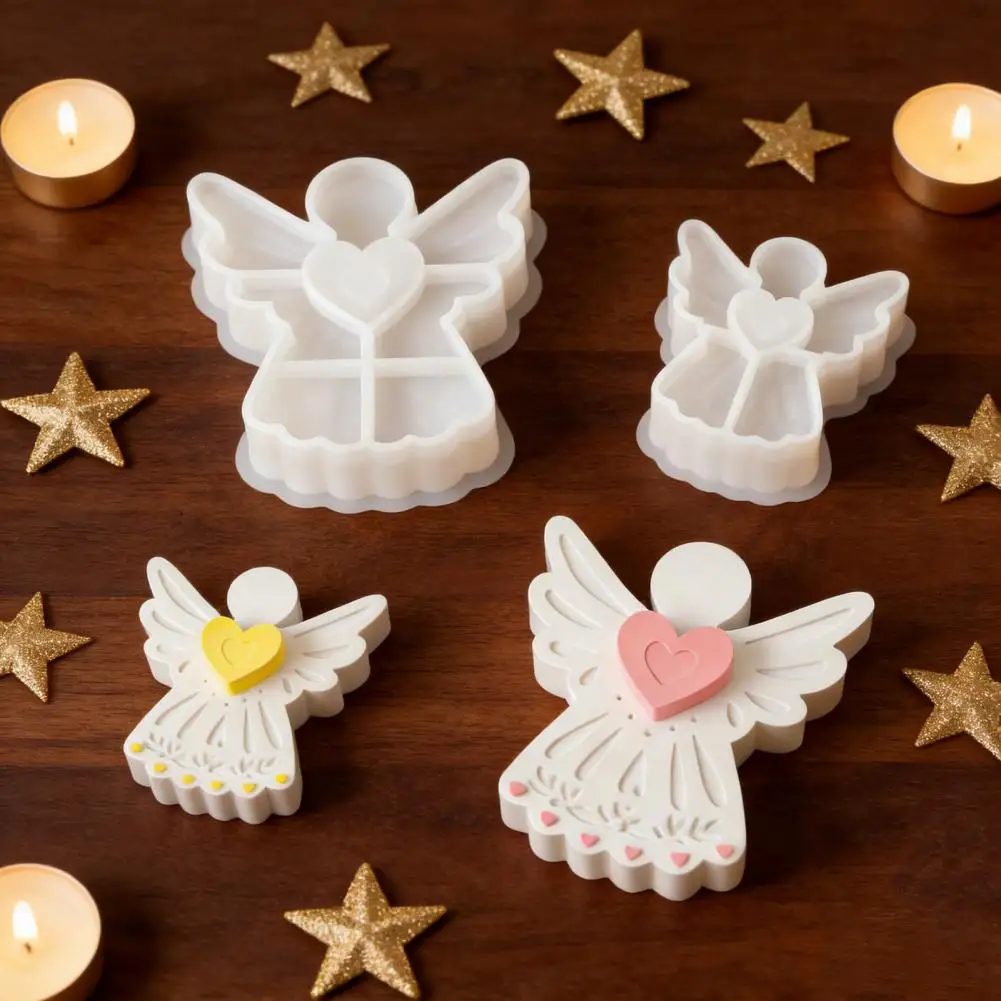

Angel Silicone Candle Mold Angel Shape Silicone Mold for Candle Making Flexible Non-stick Resin Craft Mold Diy Soap Ice Cubes