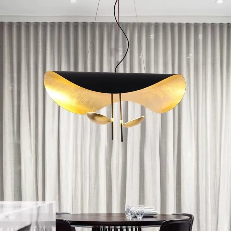 Lotus leaf LED modern Nordic personality fashion dining room chandelier simple flying saucer creative chandelier light luxury