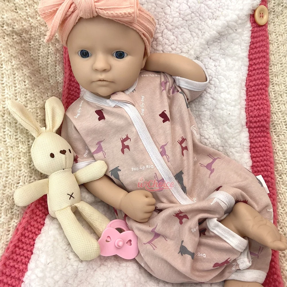 Handmade Realistic Pure Silicone Reborn Doll 20Inch Can Use Pacifiers Weighted Doll Alzheimer’s Elderly Companion Soothing Doll