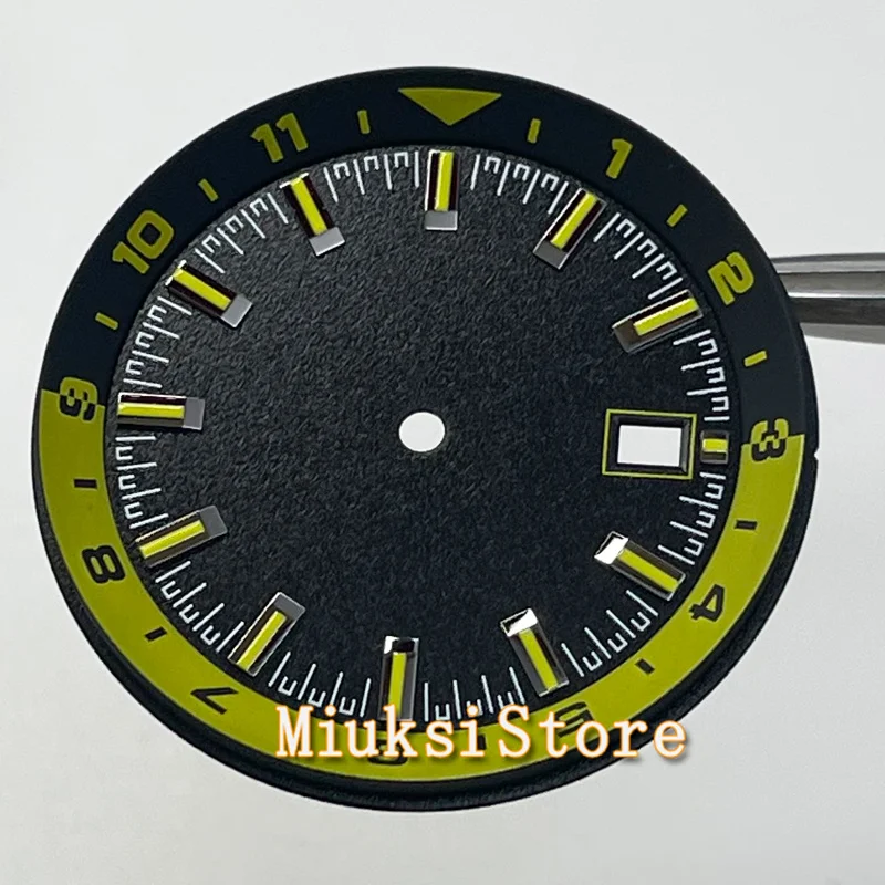 36.5mm sterile watch dial Green luminous marker fit NH35 NH36 automatic movement blue black green white Face Watch Parts