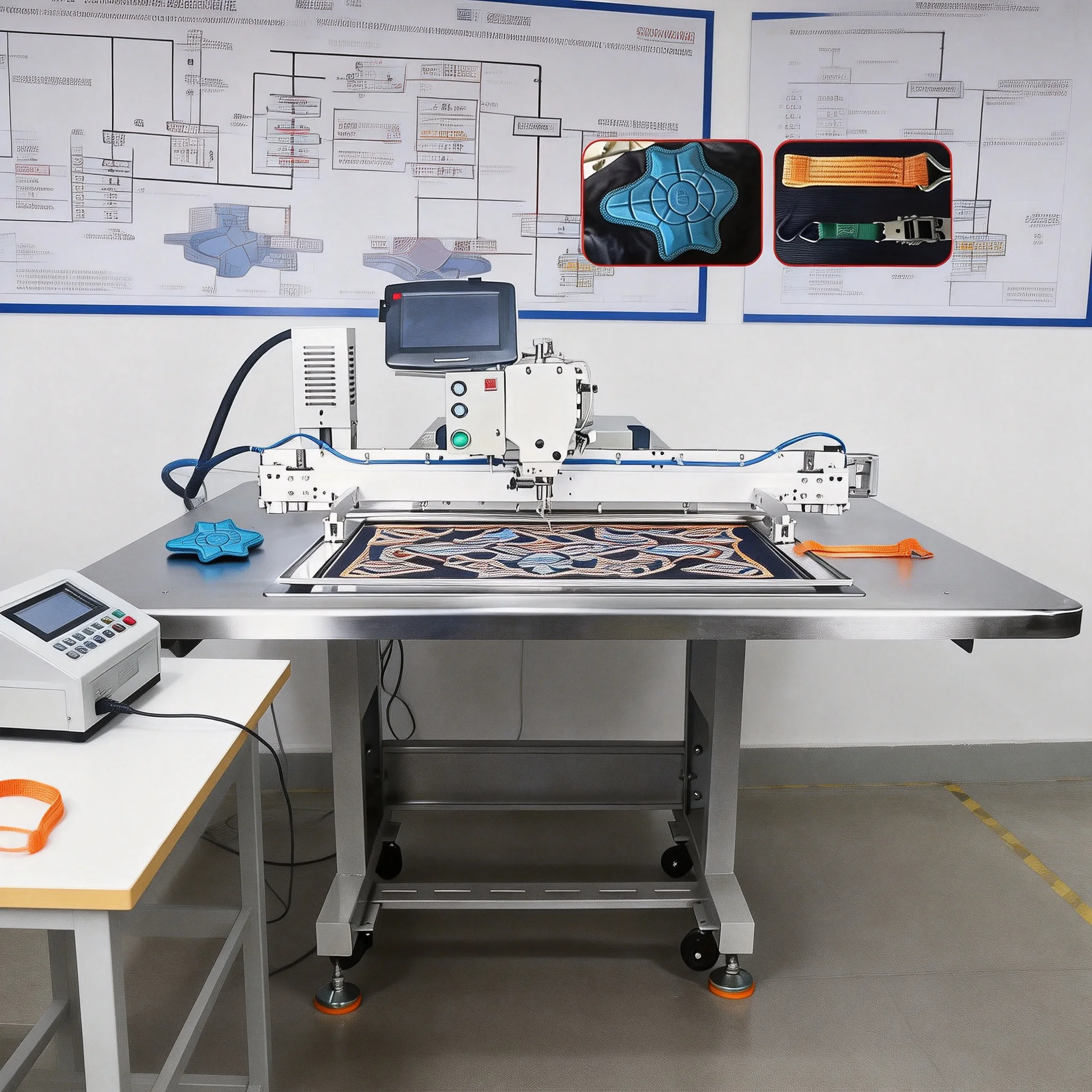 Industrial Computerized Pattern Sewing Machine For Backpack, Handbag, Luggage & Leather Goods, 60x40cm Large Sewing Area
