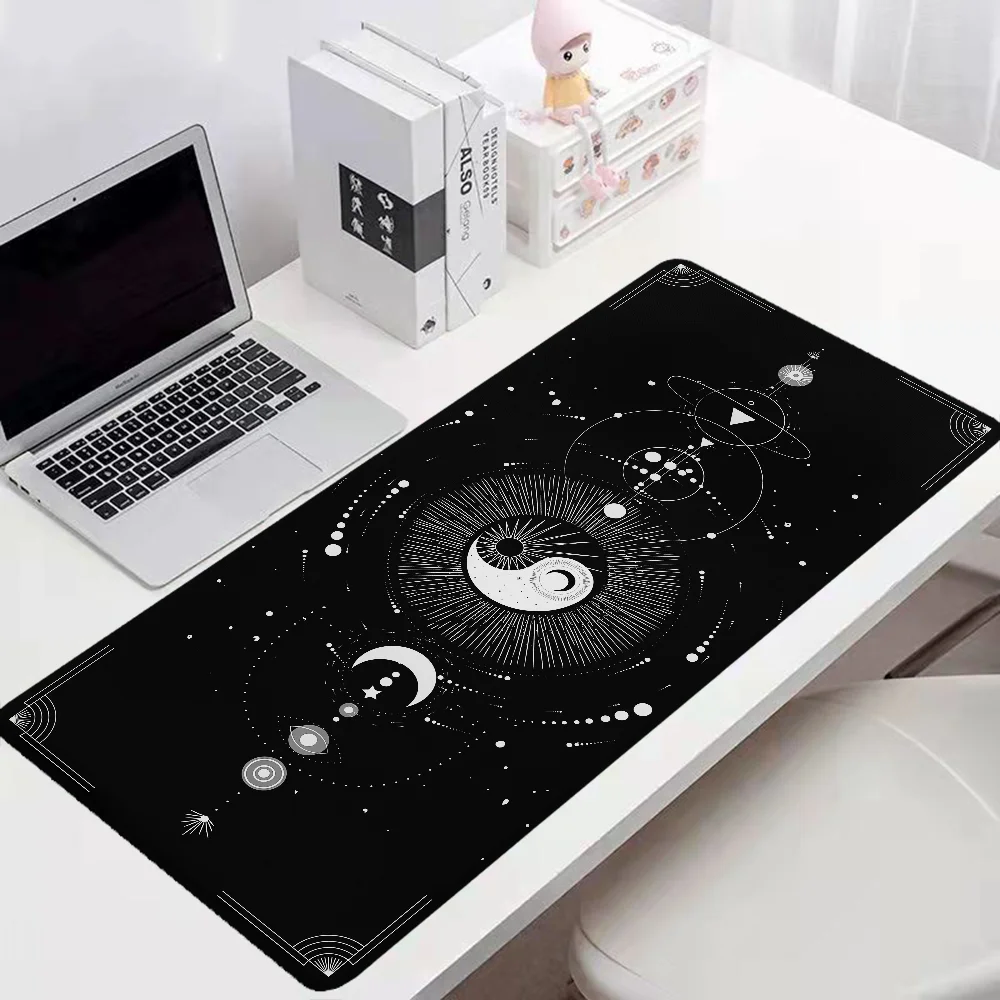 Black Yinyang Desktops Gaming Mouse Pad 900x400 Desk Mat Pc Gamer Mousepad Mats Accessories Keyboard Extended Xxl Setup Office