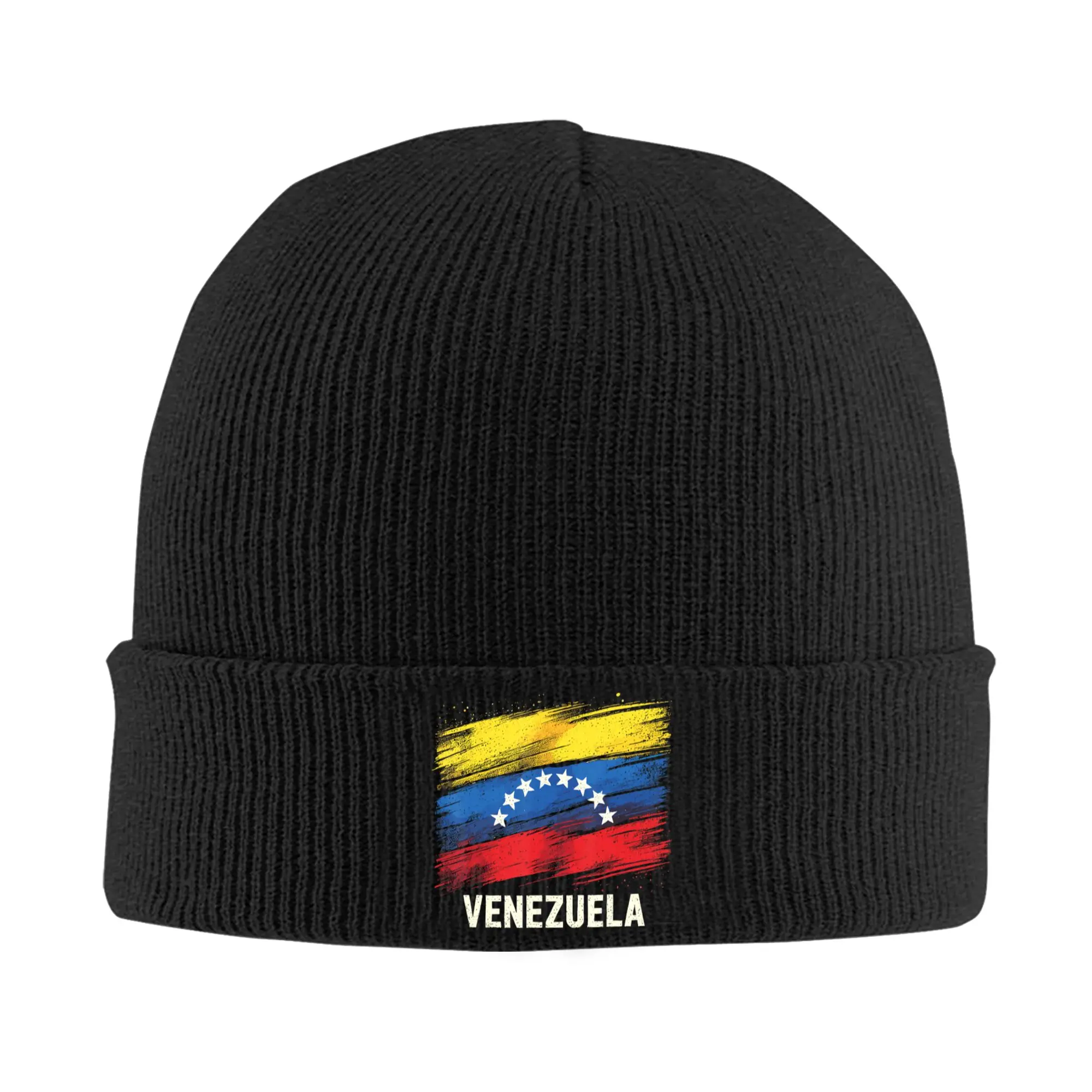 

Venezuela Flag Venezuelan Beanie Hats Knitting Hat Adult Unisex Vintage Head Wrap Caps Winter Hippie Design Bonnet Hats