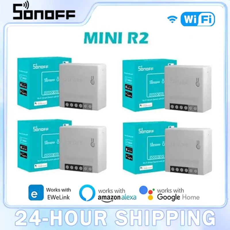 Sonoff Mini R2 Wifi Smart Switch MINIR2 2 Way Modules EWeLink APP DIY Switch Wireless Remote Control Work With Alexa Google Home