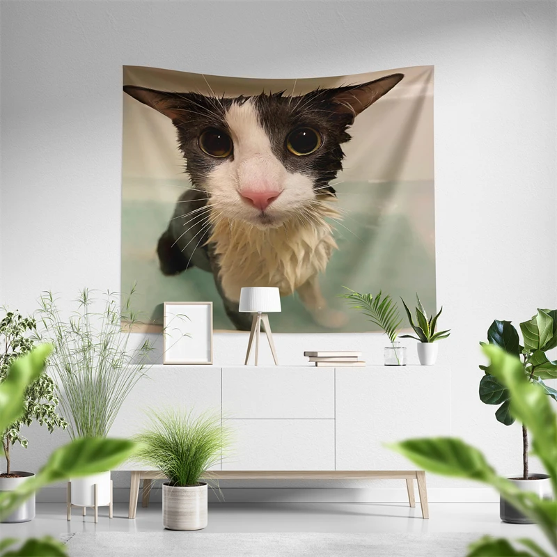 Aertemisi Soggy Cat Tapestry Wall Hanging Art for Bedroom Living Room College Dorm Party Backdrop Home Decoration