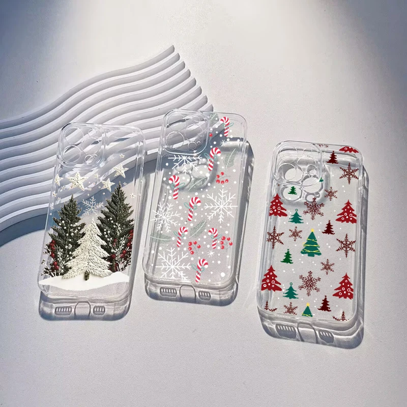 Snowflake Christmas Tree Phone Case For Realme Note 60 C71 C75 C67 C63 C35 C53 C55 C51 C33 C25Y C20 C31 Narzo 50A Clear Cover