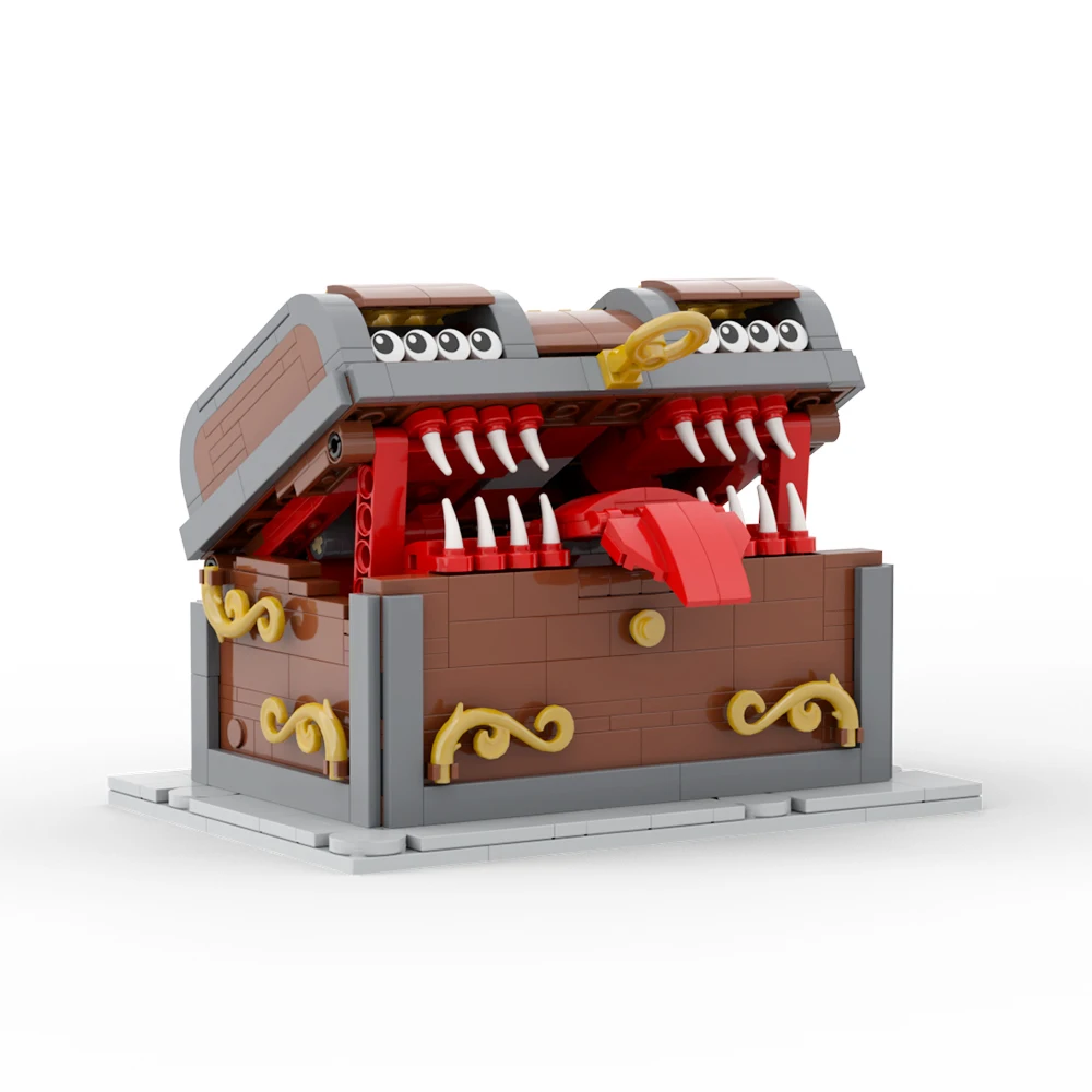 Dunge0ns & Drag0ns Treasure Chest Monster Working Mechanical Mimic Chest Model can be opened 682 Pieces Building Blocks Toys