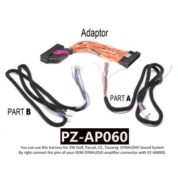 PUZU PZ-AP060 P&P Harness adaptor+universal wire for VW Golf with Dynaudio sound system make plug & play cable