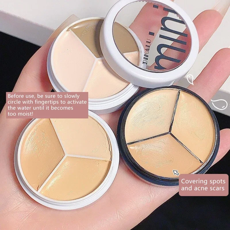3 色コンシーラークリーム保湿カバーにきびスポットくま防水輪郭コンシーラーファンデーションクリーム顔化粧品