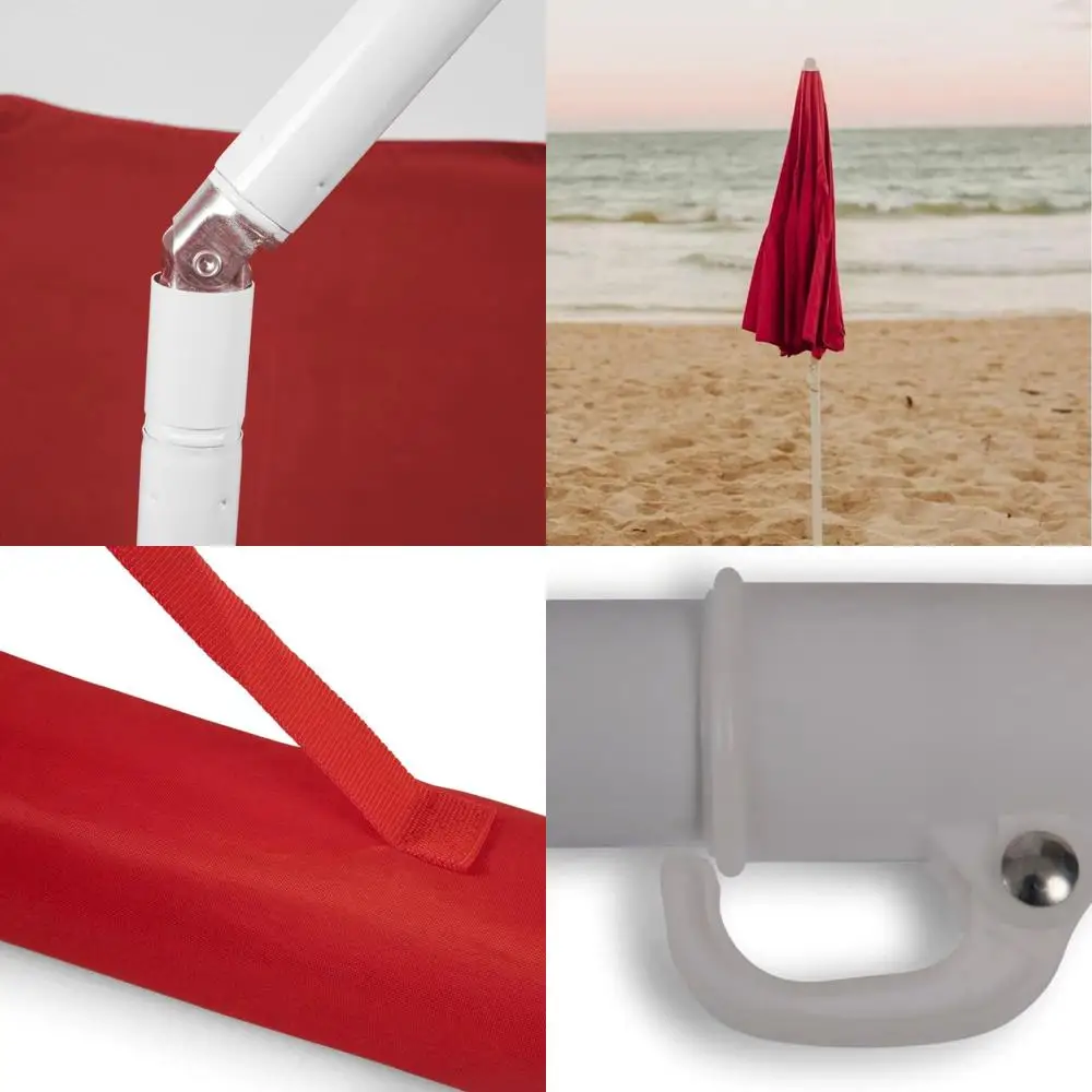 

Nebraska Cornhuskers 5.5ft Outdoor Patio Beach Umbrella with Sunshade - Small Canopy Chair Umbrella