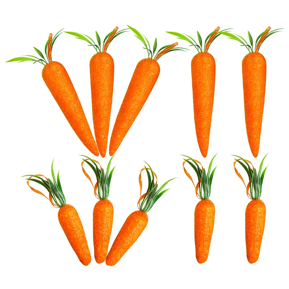 

10Pcs Easter Carrot Pendant Decor Hanging Ornament for Holiday Festival Decoration Shopping Mall Hotel Party Supply Bright