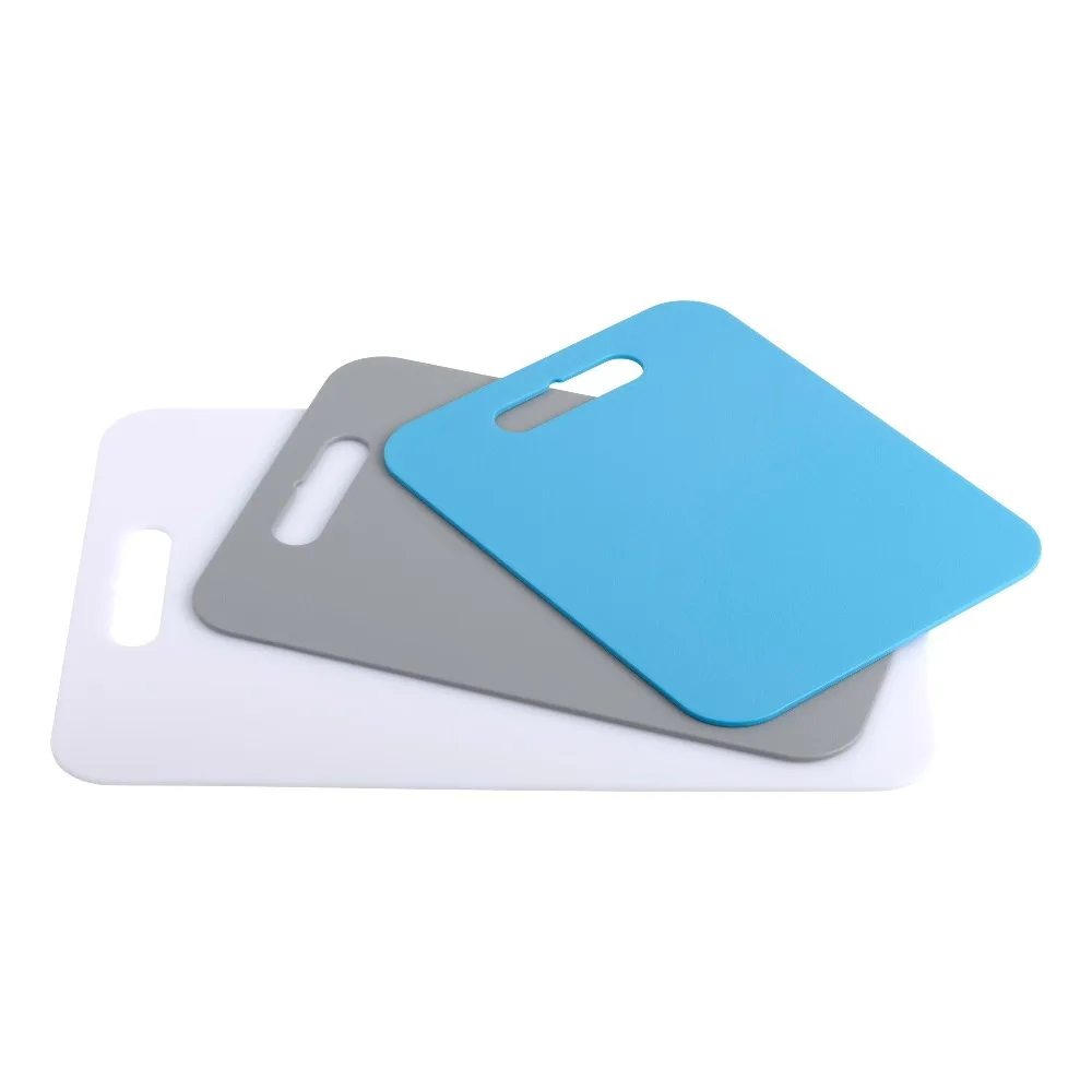Reversible Flexible Non Slip Cutting Mats Set of 3 Blue Color Multi Size Kitchen Chopping Boards Dishwasher Safe BPA Free Thin Plastic Food Prep Mats for Meat Vegetables Fruits Baking and Pastry Craft
