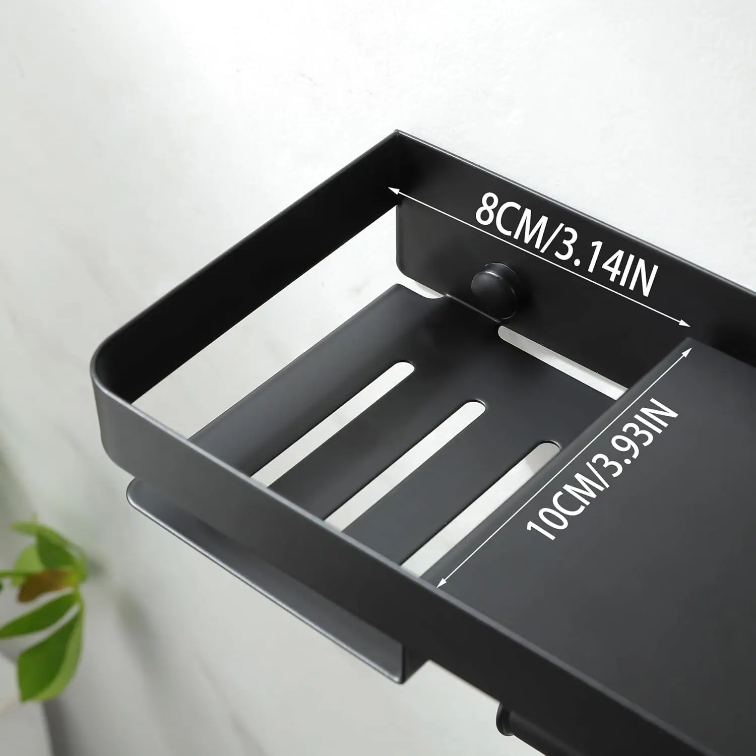 حامل ورق المرحاض الحديث الصديق للبيئة من الرخام البلاستيكي على الحائط مع رف حامل مناديل حمام حمام أسود مقاوم للصدأ #5