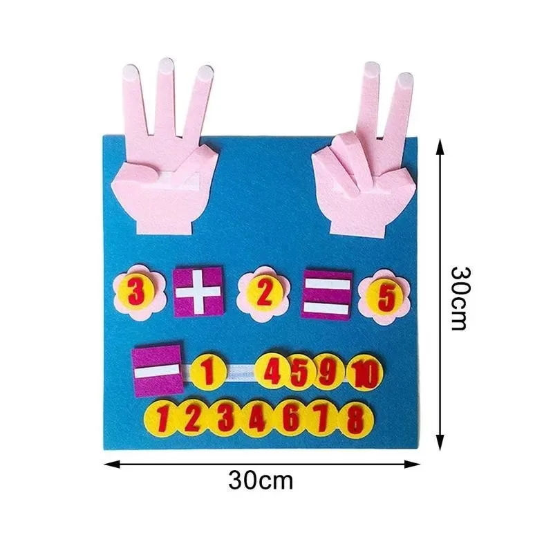 Nieuwe Kid Montessori Speelgoed Vilt Vinger Aantallen Math Speelgoed Kinderen Tellen Vroeg Leren Voor Peuters Intelligentie Ontwikkelen 30*30cm