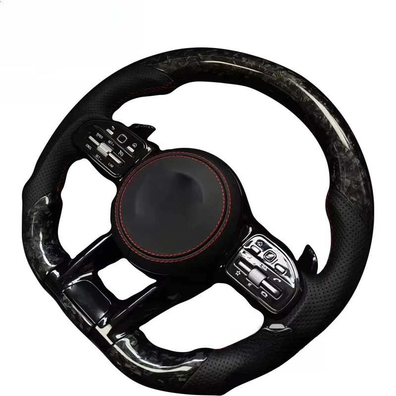 The All-black Carbon Fiber Sports Steering Wheel Is Suitable for W116 W140 W220 W124 W210 W202 W203 W460 W463